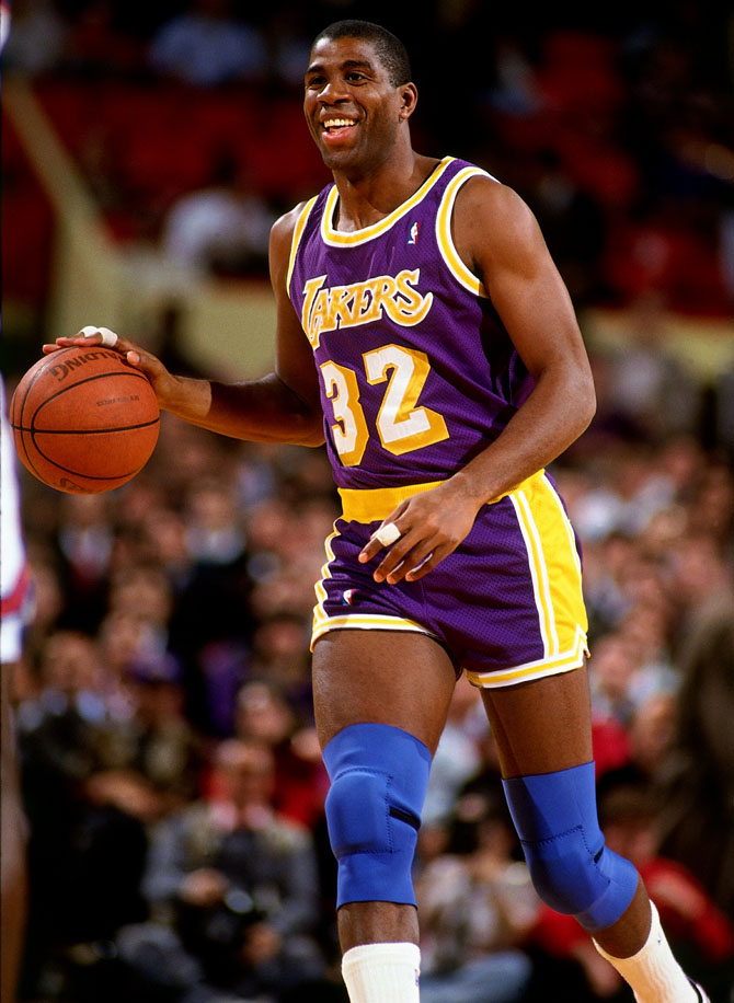 earvin magic johnson purple #32 jerseys